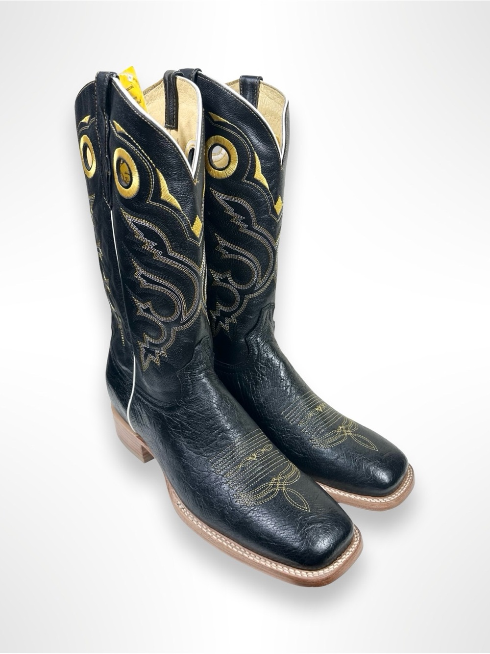 EL GENERAL Y2K smooth quill ostrich square toe western boots